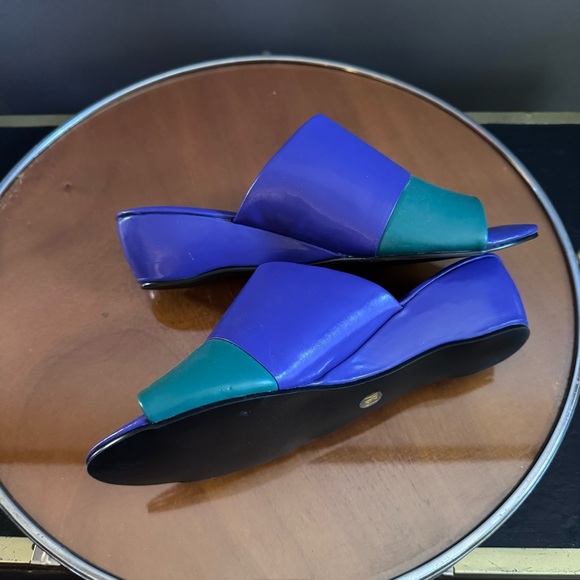 Vintage Deacon Colorful Women's Slide Wedge Sandals with Butterfly Design - Picture 5 of 9